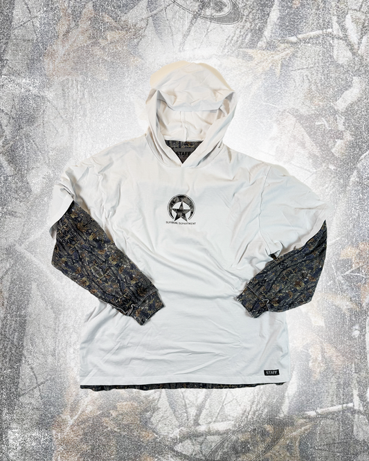 SURVIVAL CAMP HOODED TEE (WHITE/CAMO)